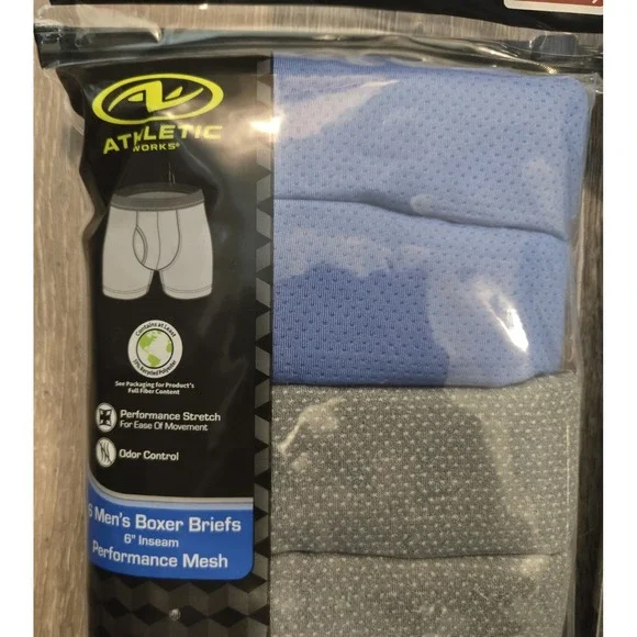 Athletic Works Mens Performance Mesh Boxer Briefs Size Medium (32-34) 6" inseam - Picture 2 of 4